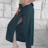 'Wrap Around Skirt' Long Embroidered - Green