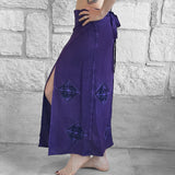 'Wrap Around Skirt' Long Embroidered - Purple