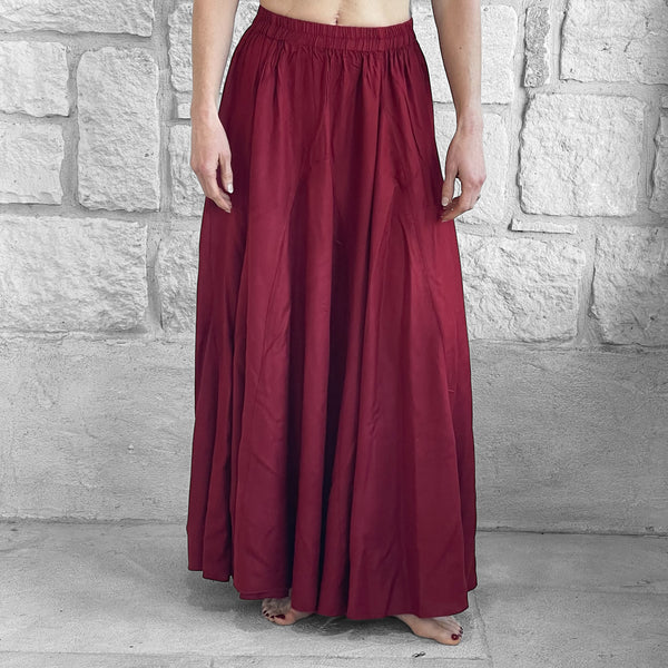 'Sadie' Long Flowing Skirt - Rayon Red