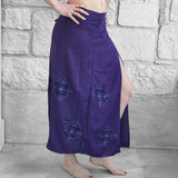 'Wrap Around Skirt' Long Embroidered - Purple