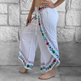 'Split' Indian Rayon Pants - White