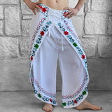 'Split' Indian Rayon Pants - White