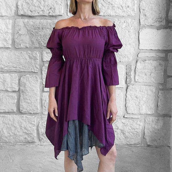 'Bell Sleeve' Renaissance Dress - Purple