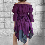 'Bell Sleeve' Renaissance Dress - Purple