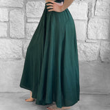 'Sadie' Long Flowing Skirt - Rayon Green