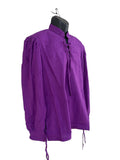 'Merchant' Renaissance Shirt High Collar - Purple'