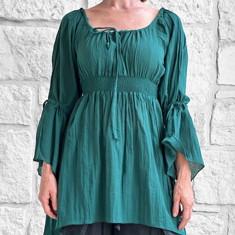 'Juliet' Pirate Chemise - Emerald Green