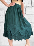 'Snowflake Skirt' - Stone Dark Green