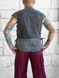 'Doublet' Vest, Frog Clasps  - Grey/Black