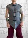 'Doublet' Vest, Frog Clasps  - Grey/Black