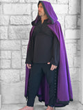 'Hooded Cloak' - Purple/Blk