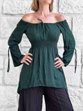 'Juliet' Pirate Chemise - Dark Stone Green