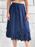 'Snowflake Skirt' - Stone Dark Blue