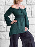 'Juliet' Pirate Chemise - Dark Stone Green