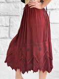 'Snowflake Skirt' - Stone Dark Red