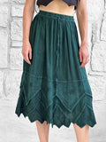 'Snowflake Skirt' - Stone Dark Green