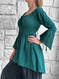 'Juliet' Pirate Chemise - Emerald Green