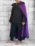 'Hooded Cloak' - Purple/Blk