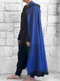 'Hooded Cloak' - Dark Blue/Black Trim