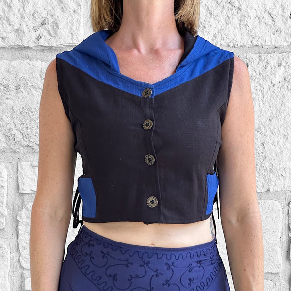 'Sprite Hooded Vest'  - Blue/Black