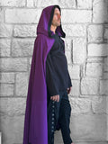 'Hooded Cloak' - Purple/Blk