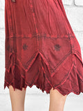 'Snowflake Skirt' - Stone Dark Red