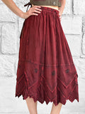 'Snowflake Skirt' - Stone Dark Red