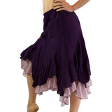 'Two Layer' Gypsy Renaissance Skirt - Purple/L:ight Purple - zootzu