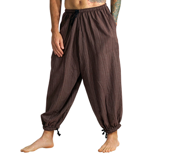 Baggy Pirate Pants - Striped Brown - zootzu