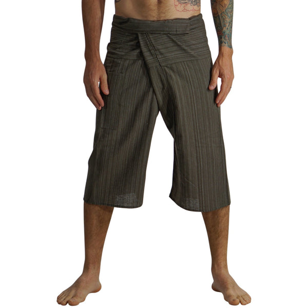 Short Thai Fisherman Pants - Striped Green - zootzu