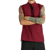 'Rogue' Medieval Sleeveless Shirt - Red - zootzu