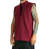 'Rogue' Medieval Sleeveless Shirt - Red - zootzu