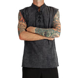 'Rogue' Medieval Sleeveless Shirt - Stone Black - zootzu