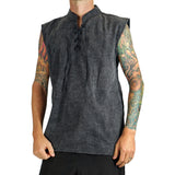 'Rogue' Medieval Sleeveless Shirt - Stone Black - zootzu