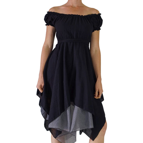 'Short Sleeve Dress' - Black