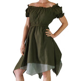 'Short Sleeve Gypsy Dress' - Fern Green - zootzu