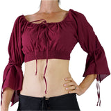 'LS Pull Tie' Gypsy Chemise - Burgundy - zootzu