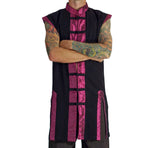 Long Pirate Vest, Silk Trim - Purple - zootzu