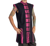 Long Pirate Vest, Silk Trim - Purple - zootzu