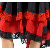 Black/Red Lace Dress Long Sleeve - zootzu