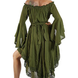 Green Lace Dress Long Sleeve - zootzu