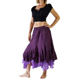 'Two Layer' Gypsy Renaissance Skirt - Purple/Lilac - zootzu