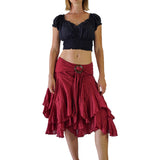 'Willow' Gypsy Pirate Skirt - Maroon - zootzu