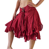 'Willow' Gypsy Pirate Skirt - Maroon - zootzu