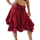 'Willow' Gypsy Pirate Skirt - Maroon - zootzu