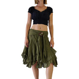 'Willow' Gypsy Pirate Skirt - Green - zootzu