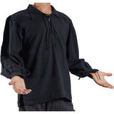 'Merchant' Renaissance Shirt - Black - zootzu