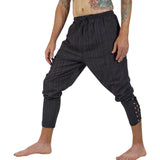 Ankle Cuff Medieval Pants - Striped Black - zootzu