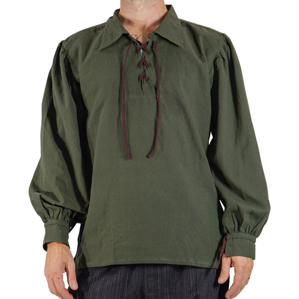 'Merchant' Renaissance Pirate Shirt - Green - zootzu