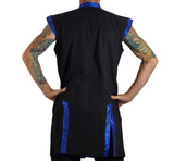 Long Pirate Vest, Silk Trim - Blue - zootzu